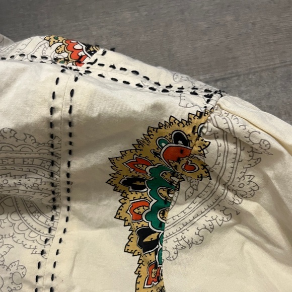 Taikonhu White Top with Navy Trim and Orange Tag Anthropologie - Picture 5 of 12